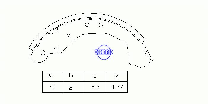 CHEVROLET / GMC TRUCK Blazer GMC TRUCK Yukon MERCEDES C230 Sapatas de freio de tambor FMSI: 1404-S593 OEM: 12510022, OK-BS168R